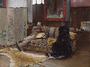 Pascal Dagnan-Bouveret Sulking  Gustave Courtois in his studio France oil painting artist